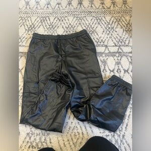 Zara faux leather cargo pants